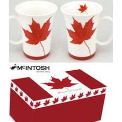 McIntosh Fine Bone China - Memories of Canada Mug Set of 2 - Gift Boxed